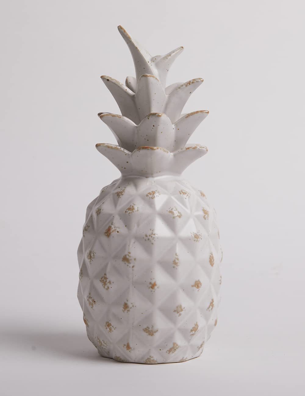 HAUCOZE Estatua de Piña Escultura Moderna Decoración Arte Interior Adorno Figura Hogar Regalo para Salón Oficinas Comedor Cerámica 23cm