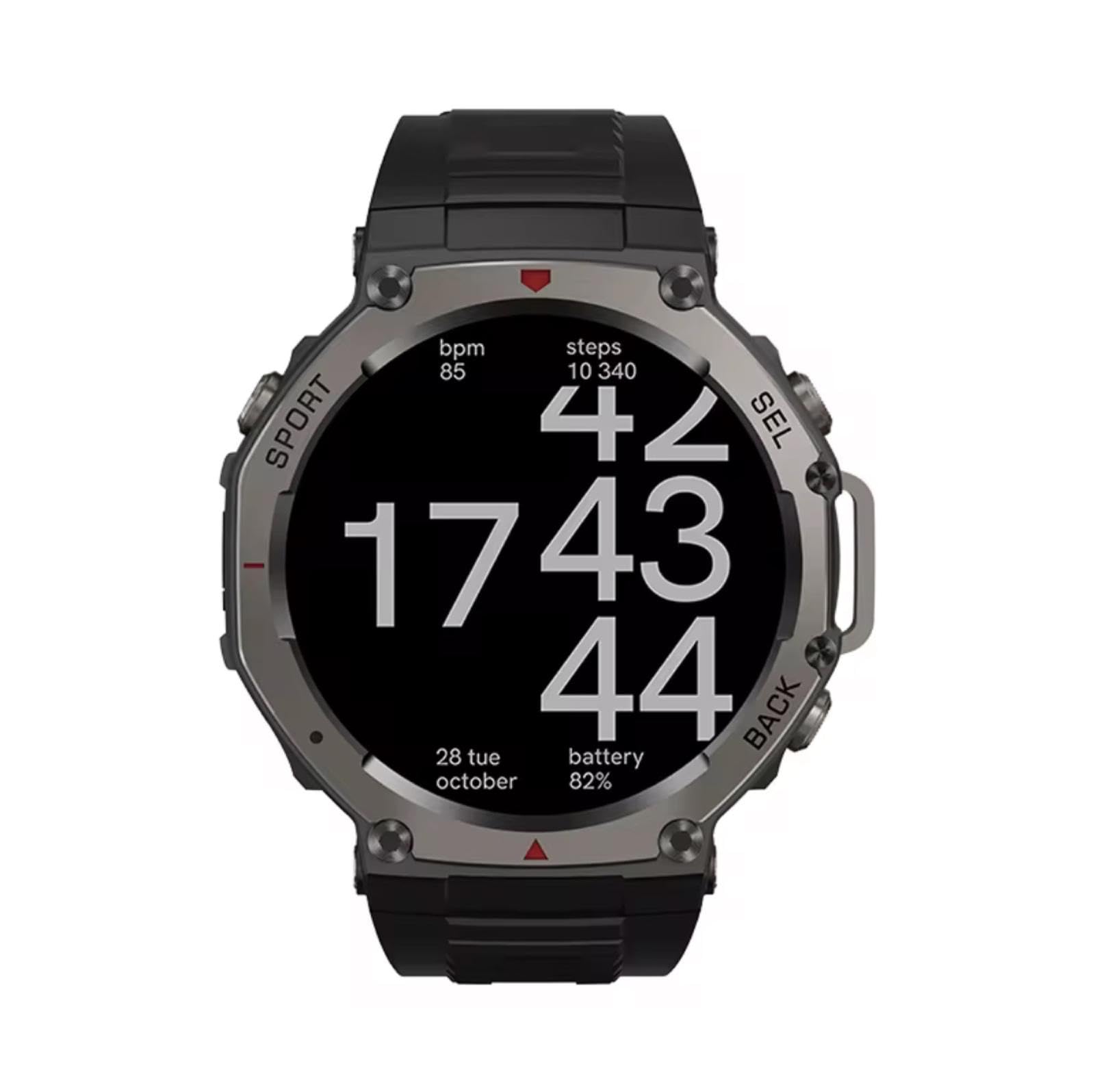 Smartwatch da uomo e donna, GPS, con schermo AMOLED 1.43 da 460 x 460, altimetro barometrico e bussola con batteria da 500 mAh, resistenza di grado militare, monitor della salute