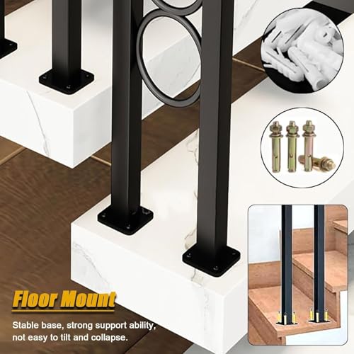 Rambarde en fer forgé antidérapante pour sécuriser escalier de 75 à 100 cm - 4