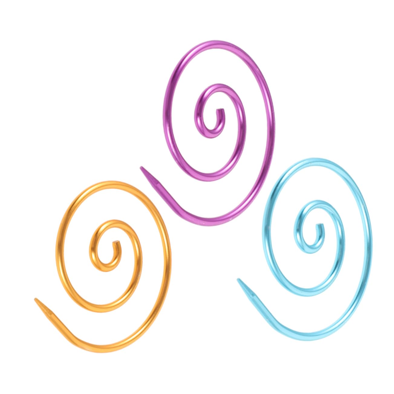 Lurrose 3pcs Spiral Cable Knitting Needles Spiral Cable Needles Handmade Knitting Tool Metal Circular Knitting Needles Shawl Pins for Knitter Knitting Beginners
