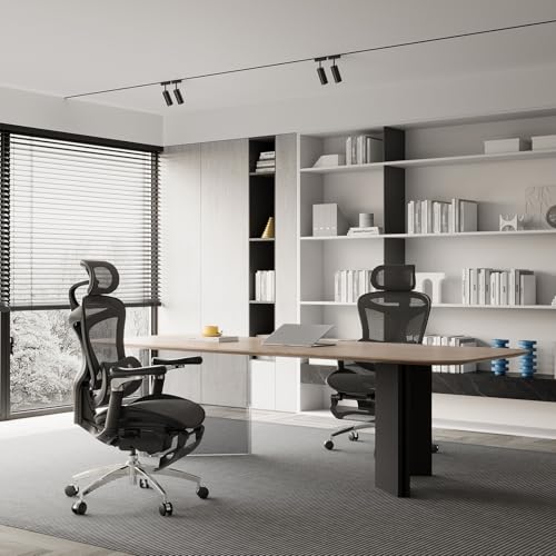 Image of SIHOO Doro C300 Pro Ergonomic Office Chair with Footrest, Ultra-Soft 6D Armrests, Dynamic Lumbar Support, Seat Depth Adjustment and Adjustable Backrest, Big and Tall Desk Chair 2 Packs (Black)