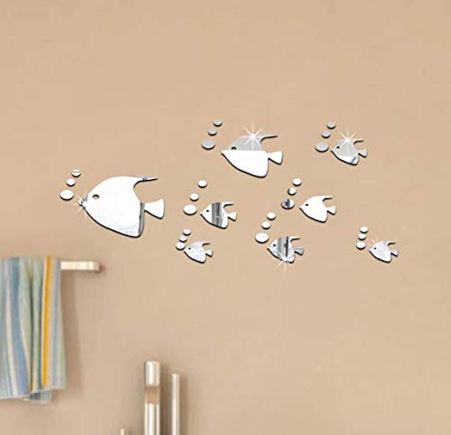 DIY 3D Acrylic Mirror Wall Sticker Bubble Pattern Fish Home Decor Wall Stickers Decoration For Bed Room Bathroom-xsq
