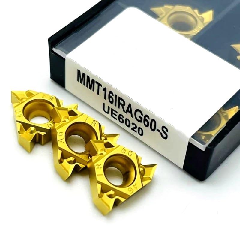 10pcs MMT16ER AG60-S VP15TF UE6020 US735 CNC Lathe Indexable Threading Carbide Insert Blade, Metal Turning Tools 16 ER 16IR AG60 Cutting Tool CNC Turning Blade Inserts(16ER AG60-S US735)