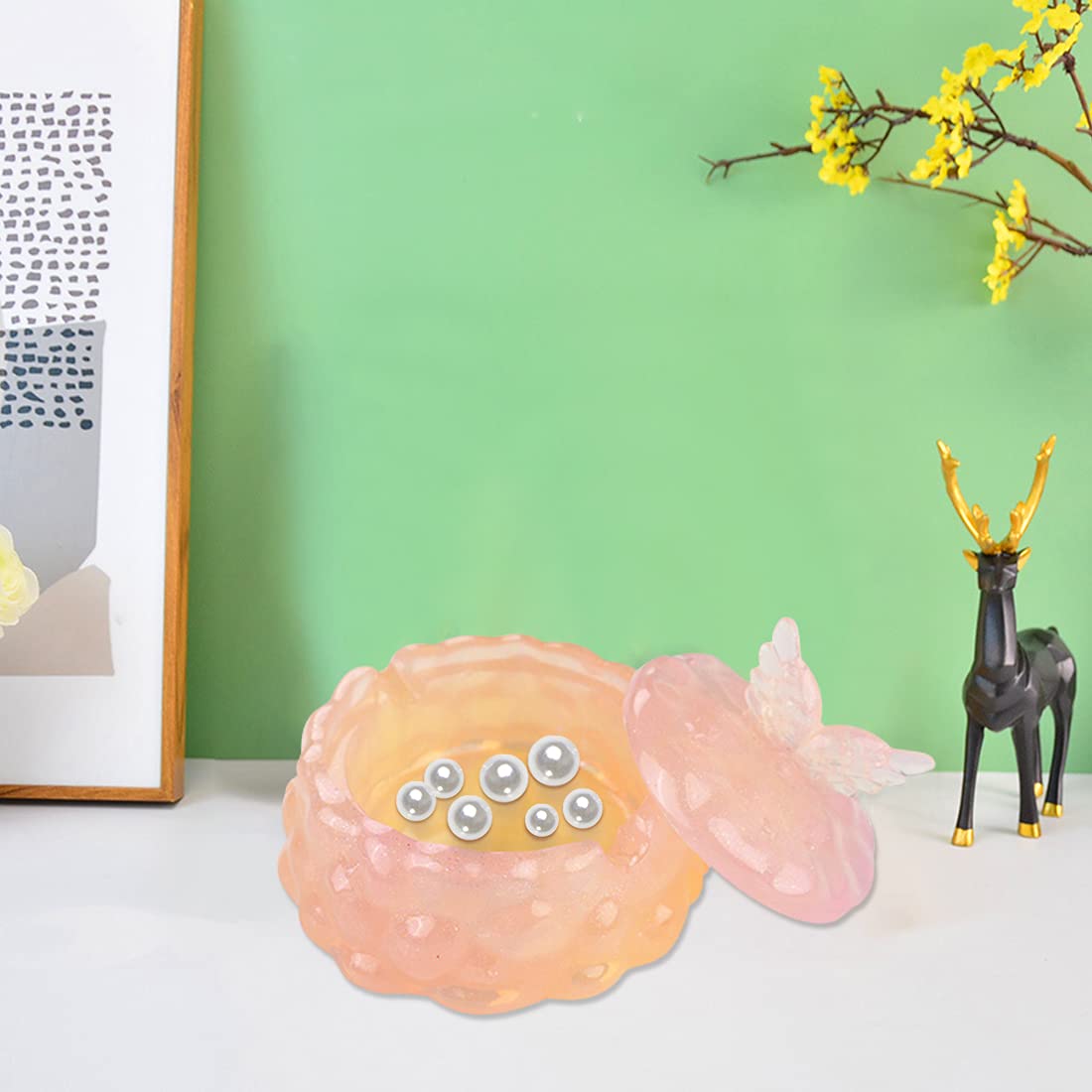 Voyyphixa 2pcs Boite De Bonbons Moule Resine Epoxy Avec Couvercle Moule