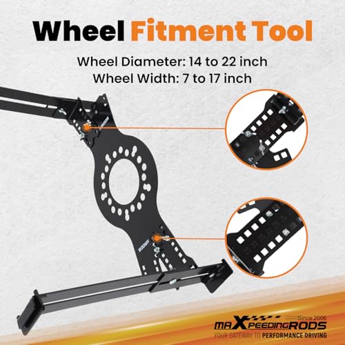 Image of maXpeedingrods Wheel Fitment Simulator Tool 14 inch-22 inch Tire /Rim Fit Size Measuring Mockup Tool 5-Lug Wheel Bolt Pattern (Black)