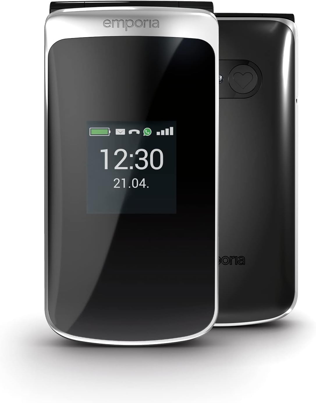 Emporia TOUCHsmart.2 New Edition, 4G Handy für Senioren, dedizierte Taste für Whatsapp und Messaging-App, hohe Lautstärke, 3.25" Farbdisplay, Ladestation, Schwarz (Italien)