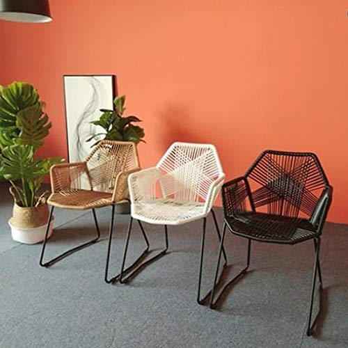 Cadeira única tecida moderna minimalista casa varanda exterior pátio mesa e cadeira cadeira de vime