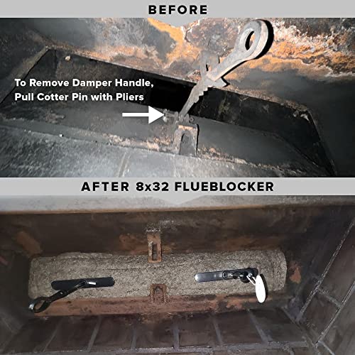 Flueblocker For 8"X32" Chimney Flue – Chimney Sheep Fireplace Draft Stopper Plug Replacement Damper Fireplace Tool – Better Than Inflatable Pillow Or Balloon–Save Energy Block Odor & Debris #TOP3