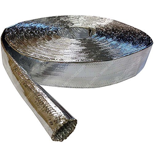 Electriduct Aluminum Coated Fiberglass Heat Reflective Cable Protection and Wire Safety Management Sleeving - 20mm (0.8") | 25FT