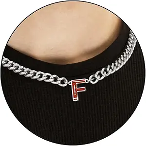 Football Necklaces for Boys Stainless Steel Initial Necklace with Letter A-Z 6.5mm Cuban Chain Gifts for Him Boys Men Teens 16+2 Inches