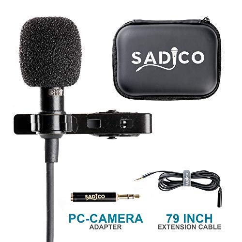 Lavalier Lapel Microphone Professional Grade - Omnidirectional Mic with Easy Clip, Perfect for Recording Youtube/Interview/Video Conference/Podcast/Voice Dictation/iPhone/Android/Dslr