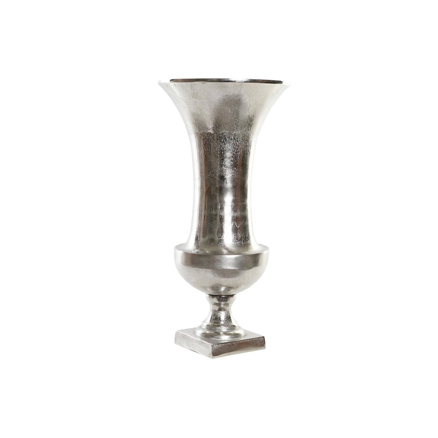 Vase en aluminium argenté 24x49 cm idéal pour décorer un grand salon moderne