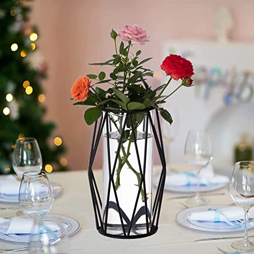 Black-Geometric-Pillar-Candle-Holder-2pcs-Glass-Cylinder-Hurricane-Candleholders-with-Metal-Candle-Stand-Creative-Trendy-Vase-for-Office-Wedding-Holiday-Party-Gifts Black Geometric Pillar Candle Holder 2pcs Glass Cylinder Hurricane Candleholders with Metal Candle Stand Creative Trendy Vase for Office Wedding Holiday Party Gifts