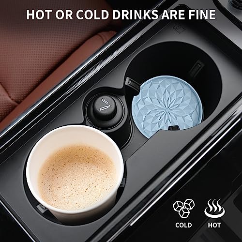 Image of ME.FAN Car Coasters for Cup Holders [4 Pack] - 2.75In Silicone Auto Mug Mats - Universal Non-Slip Recessed Car Interior AccessoriesEther