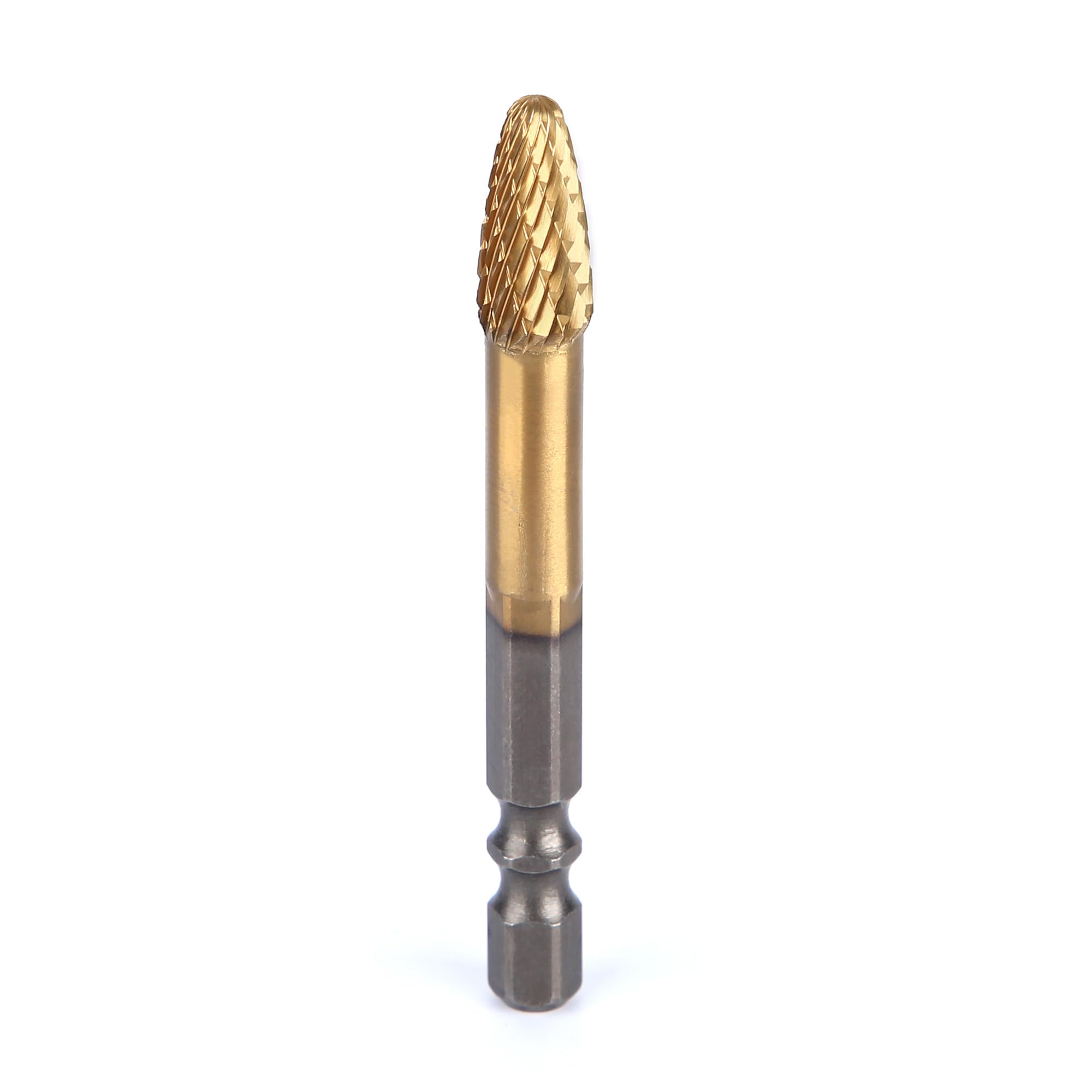 HUHAO Tungsten Carbide Rotary Burr Bit, Double Cut Carbide Burr 1/4" Shank Die Grinder Cutting Burrs Bit for Metal Working & Sturdy — Amazon image 8