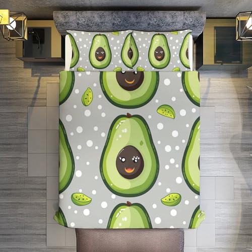 Funda nórdica de 200x200 cm con dibujos de aguacate de microfibra 8