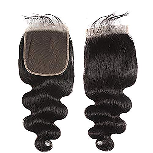 West Kiss Hair Pre Plucked Body Wave 6x6" Lace Closure Virgin Human Hair Free Part Closure With Baby Hair Natural Color (16 inch 6x6" closure)