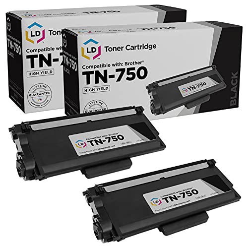 LD Compatible Toner Cartridge Replacement for Brother TN750 High Yield (Black, 2-Pack) Compatible with Brother DCP-8110DN DCP-8150DN DCP-8155DN HL-6180DWT MFC-8510DN MFC-8710DW MFC-8910DW MFC-8950DW