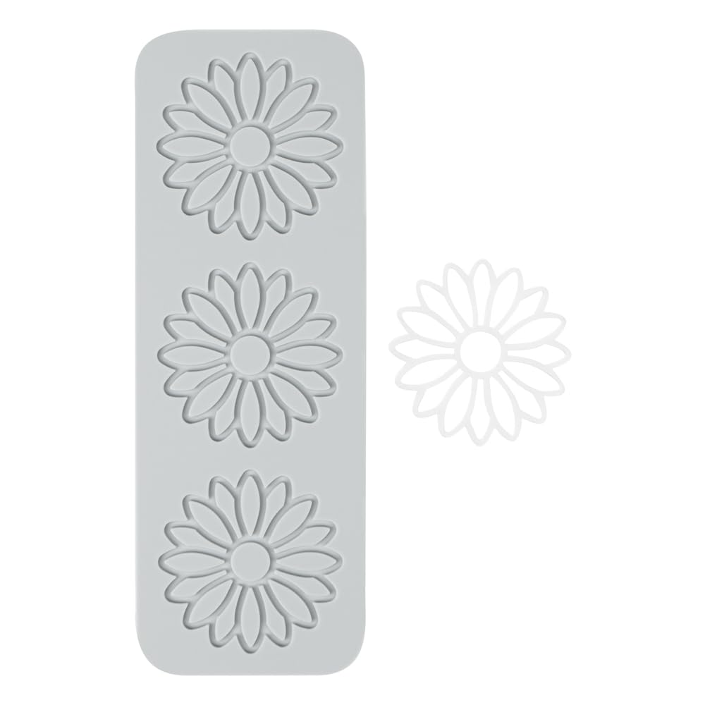 Restaurantware Pastry Tek Fondant Impression Mat 1 Reusable Fondant Embosser - Flower Pliable Gray Silicone Cake Impression Mat Dishwashable For Cake Decoration