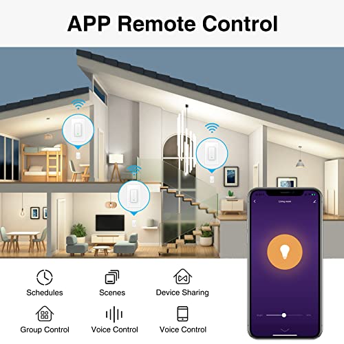 OHMAX-Smart-Dimmer-Switch-Compatible-with-Alexa-and-Google-Assistant-Single-Pole-24Ghz-Wi-Fi-Light-Switch-for-Dimming-Lights-APP-Remote-and-Voice-Control-Timer-Neutral-Wire-Required-1-Pack