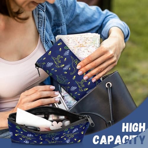 Image of Dinosaur Pencil Case for Kids Dark Blue Pen Holder with Sturdy Zipper Wear Resistant Pencil Box for Preschool Stationery Pouch for Boys