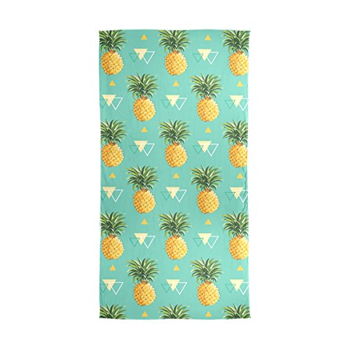 Welllee Custom Oblong Chiffon Scarf, Geometric Tropical Pineapple Shawl Wrap Sheer Scarves For Outdoor #TOP1