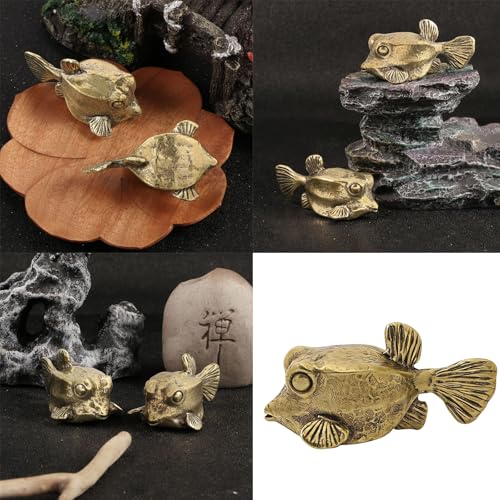 Sculpture poisson sphérique laiton objet déco design original