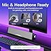 Nylavee Computer Speakers, Hi-Fi Stereo Computer Sound Bar with Bluetooth & 3.5mm Aux, USB/USB-C Powered for Desktop PC, Laptop & Monitor, Built-in Mic and Headphone Jack