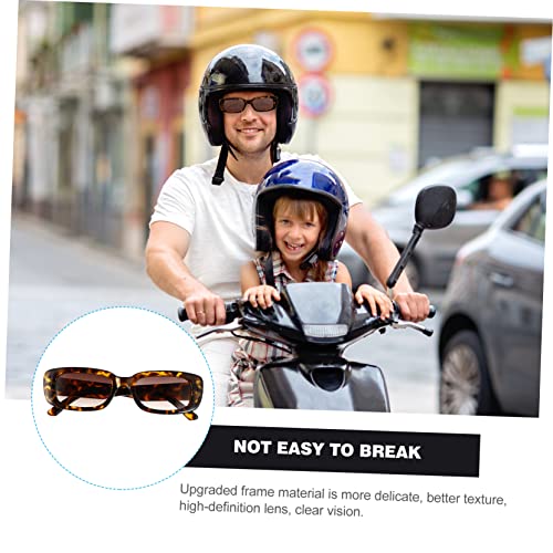 1Pc Leopard Frame Square Sunglasses for Adults Fashionable Beach Photo Prop Unisex Retro Eyewear with Ergonomic Temples Stylish Sunglasses for Summer2