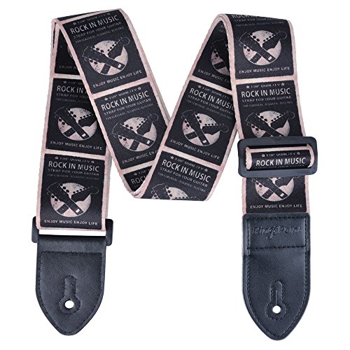 KingPoint, tracolla per chitarra in poliestere, colorata e decorata per chitarre acustiche ed elettriche, guitar heads