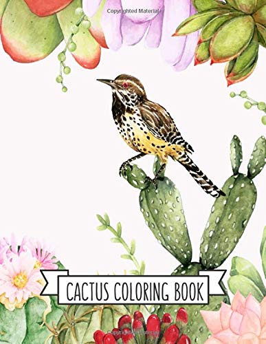 Cactus Coloring Book: Coloring Toy Gifts for Kids or Adults | Cute Easy and Relaxing Realistic Animal Large Print Birthday Gifts