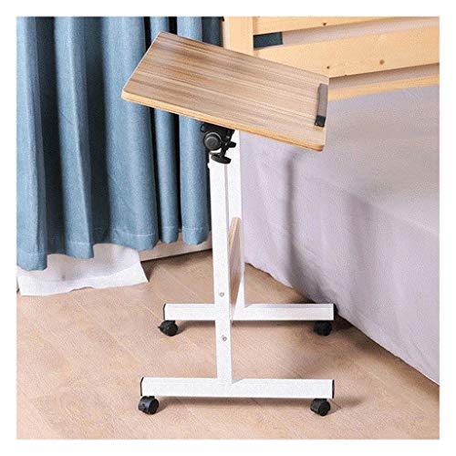 WJFTODAY Mobiler Betttisch mit Rollen & Holzplatte