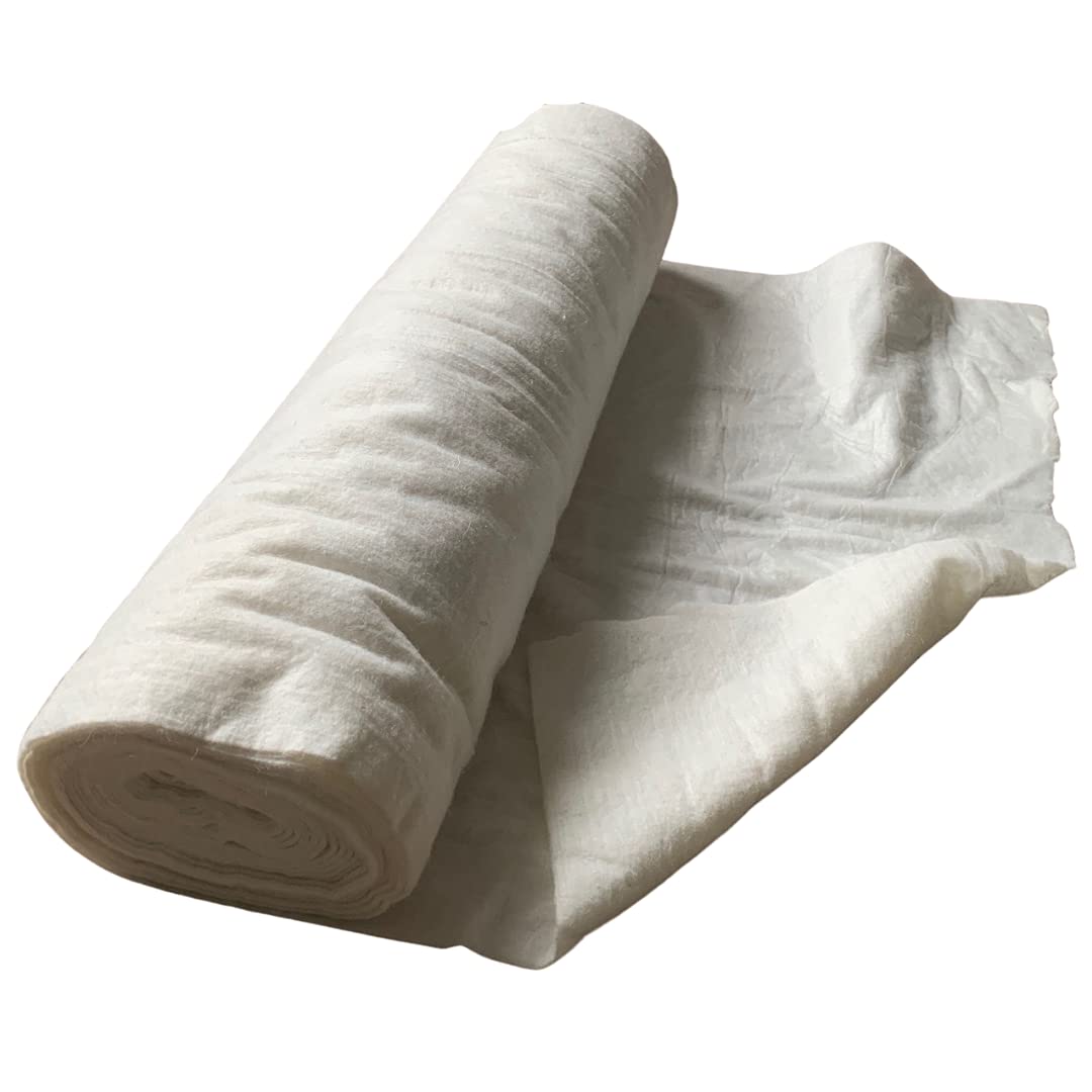 0.5 Metre - 35" / 90cm Cotton Batting with Scrim by MASTA Upholstery Traditional Style Skin Wadding FR Viscose - 50cm