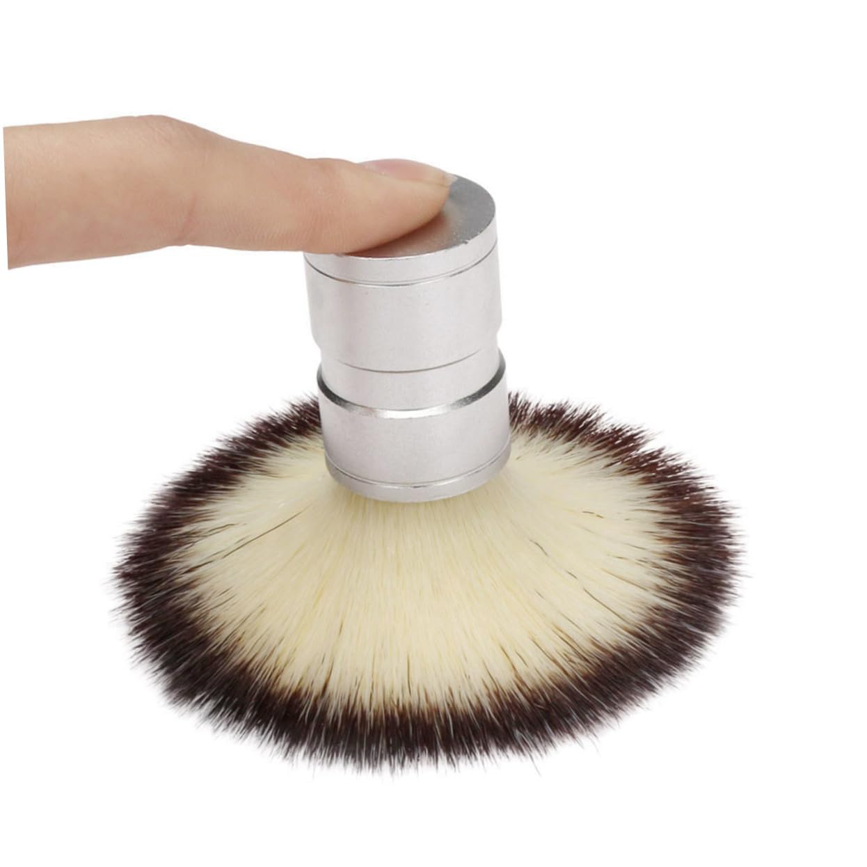 minkissy Beard Brush for Men 1pc Alloy Handle Nylon Brush Men's Shaving Tool Great for