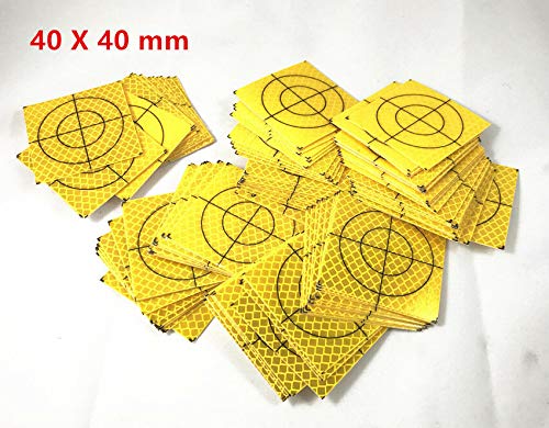 New 100PCS Yellow Reflector Sheet 40 x 40 mm Reflective Target for Total Station