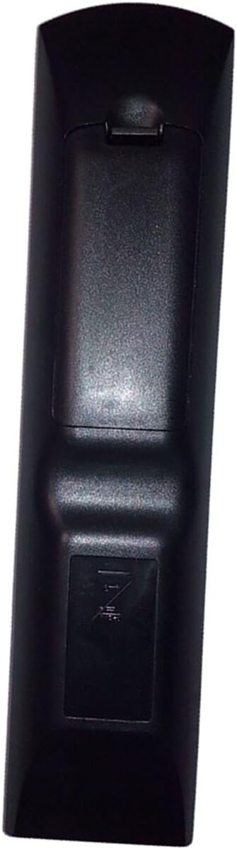 Front view of the JustFine RM-AAU019 remote control, displaying all buttons and labels.