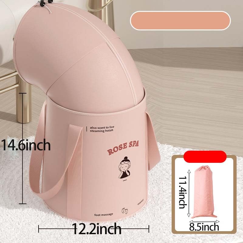Kamuavni Portable Collapsible Foot Bath Basin, Folding Foot Tub with Handle, Multifunctional for Travel, Camping, Washing, Pink