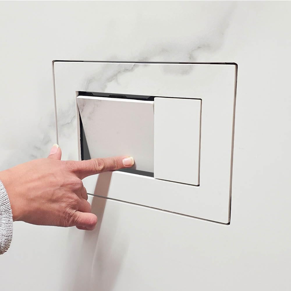 Karl Dahm Moderna placa de pulsador para inodoro con azulejos, placa de accionamiento, cisterna, botón de descarga – Se puede colocar en azulejos para un diseño elegante de inodoros Royal Flush