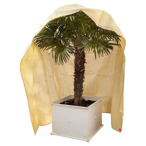 NOOR Premium Winterschutz-Haube PRO XXXL 200 x 300 cm mit Reißverschluss & Zugband I Frostschutzhaube für Pflanzen I Winterschutz für Pflanzen Überwinterung I Pflanzenvlies/Winterschutzvlies I Beige