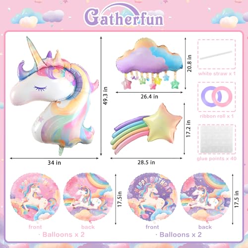Image of unicorn birthday decorations Kit - Includes Unicorn Balloons for Unicorn 1st Birthday Supplies