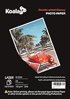 KOALA Fotopapier für Laserdrucker, Doppelseitig, Glänzend, A4, 130 g/m², 100 Blatt. Geeignet zum Drucken von Fotos, Zertifikaten, Broschüren, Flyern, Faltblättern, Grußkarten, Kalendern, Kunst