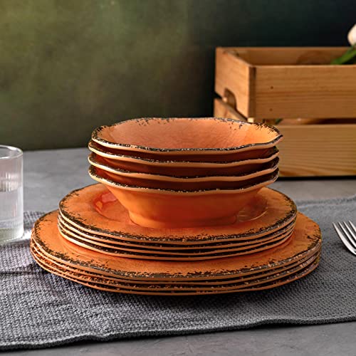 Lehaha Melamine Vintage Cereal Bowls Set, 7"X 2", Orange Bpa Free Melamine Bowls Set Of 6, Unbreakable Bowls For Cereal, Soup, Rice, Salad And Snacks thumb #4