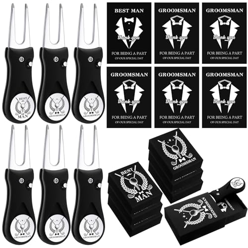 Seenelling 6 Sets Groomsmen Golf Proposal Gifts Box, Include Groomsman