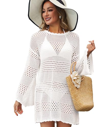 Womens Bathing Suit Cover Up, Beach Swimsuit Bikini Crochet Coverups Knitted Beachwear Dress 2025 Vacation Outfits2