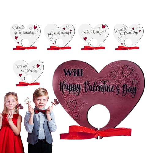 demaxiyad Portachupete de San Valentín,Titular de la tarjeta de chupete - Decoración de embalaje de paquetes | Embalaje de dulces de tarjeta de azúcar para suministros de fiesta de vacaciones