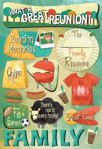Karen Foster 11504 Design Acid and Lignin Free Scrapbooking Sticker Sheet, Reunion Memories