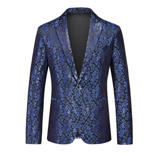 Men Slim Fit Single Button V-Neck Suit Jacket Long Sleeve Lightweight Business Blazer4