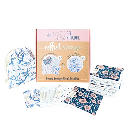 Feel Natural,Coffret Edition limitée 12 carrés démaquillants + pochon de rangement - (L'emballage peut varier) Cover
