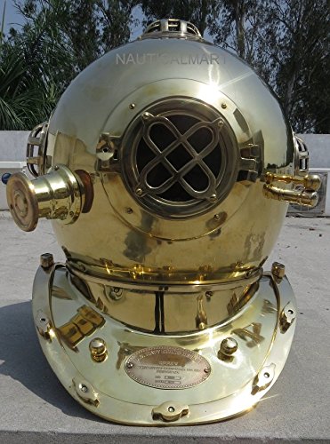 NauticalMart Copper Finish Anchor Engineering Scuba Diving Diver's Helmet