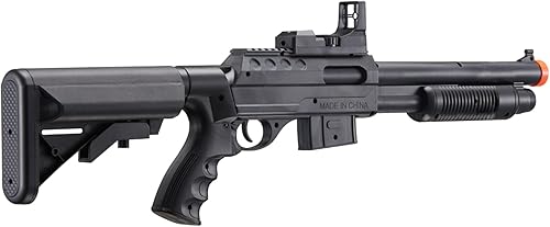 Miniatura 4 de M0581 Bomba de acción de Airsoft escopeta con alcance, luz y construcción duradera de ABS con grúa